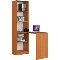 Schreibtisch Smart, 2-in-1 Kombination Schreibtisch + Bücherregal mit 5 Einlegeböden, Gesamtmaße B125 x H180 x T50 cm, 37 kg von AKORD