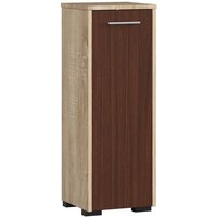 Stehender Badezimmerschrank Akord fin Sonoma-Eiche 30 cm Tür 2 Ebenen Front Wenge B30 x H82 x T30 cm von AKORD