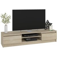 Akord - tv Schrank Fernsehkommode 240 cm TV-Lowboard + 2 hängende Schränke Sonoma-Eiche 4 Türen 8 Ebenen B240 x H140 x T40 cm von AKORD