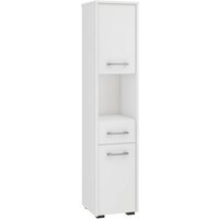 Abamihome - Badezimmersäule akord fin Weiß 30 cm 2 Türen Schublade 5 Ebenen B30 x H140 x T30 cm von ABAMIHOME