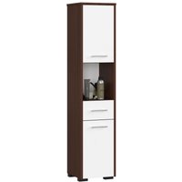 Badezimmer-Hochschrank schränke | badezimmer kommode |2D1SZ1WN, B30 x H140 x T30 cm, Gewicht 25 kg | 2 Ablagen mit Türen (je oben und unten) | 1 von AKORD