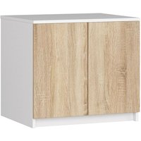 Schrankaufsatz für Kleiderschrank Akord S60 Weiß 60 cm 2 Türen 2 Ebenen Front Sonoma-Eiche B60 x H55 x T51 cm von AKORD
