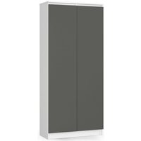 Büroregal Akord R80 Büroschrank Aktenschrank Weiß 80 cm 2 Türen 8 Ebenen Front Graphitgrau B80 x H180 x T35 cm von AKORD