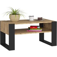 Akord - Couchtisch domi Kaffeetisch Eiche Artisan 92 cm Front Schwarz B92 x H45 x T53 cm von AKORD