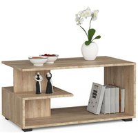Abamihome - Couchtisch akord pin Kaffeetisch Sonoma-Eiche 90 cm B90 x H45 x T51 cm von ABAMIHOME
