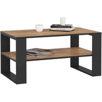 Akord - Couchtisch alex Craft Eiche 92 cm mit schwarzem Fußrahmen B92xH53xT45 cm von AKORD
