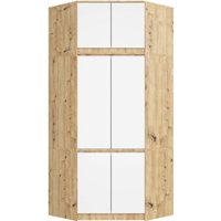 Eckkleiderschrank Artisan Eiche 100 cm 6 Türen Front Weiß B100xH235xT50 cm Eckkleiderschrank Artisan Eiche 100 cm 6 Türen Front Weiß B100xH235xT50 cm von AKORD
