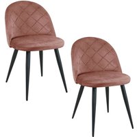 Esszimmerstühle mit Samt 2er Set Akord SJ.077 Gepolsterter Gesteppter Stuhl aus Velours in Rosa Esszimmerstühle mit Samt 2er Set Akord SJ.077 Gepolsterter Gesteppter Stuhl aus Velours in Rosa von AKORD