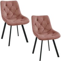 Esszimmerstühle mit Samt 2er Set Akord SJ.33 Gepolsterter Gesteppter Stuhl aus Velours in Rosa Esszimmerstühle mit Samt 2er Set Akord SJ.33 Gepolsterter Gesteppter Stuhl aus Velours in Rosa von AKORD
