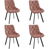 Esszimmerstühle mit Samt 4er Set AKORD SJ.33 Gepolsterter Gesteppter Stuhl aus Velours in Rosa Esszimmerstühle mit Samt 4er Set AKORD SJ.33 Gepolsterter Gesteppter Stuhl aus Velours in Rosa von AKORD