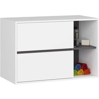 Hängender Waschbeckenunterschrank VAMI für Waschbecken Weiß, Graphitgrau 90 cm 2 Schubladen B90xH60xT45,5 cm Hängender Waschbeckenunterschrank VAMI für Waschbecken Weiß, Graphitgrau 90 cm 2 Schubladen B90xH60xT45,5 cm von AKORD