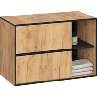 Hängender Waschbeckenunterschrank VAMI mit Waschbecken Craft Eiche, Schwarz 90 cm 2 Schubladen B90xH60xT45,5 cm Hängender Waschbeckenunterschrank VAMI mit Waschbecken Craft Eiche, Schwarz 90 cm 2 Schubladen B90xH60xT45,5 cm von AKORD