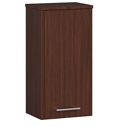 AKORD Badezimmer-Hängeschrank FIN 30 cm | mit 1 Tür | Hängender Waschmaschinenschrank | Badezimmerschrank | Waschmaschienenüberschrank | B30 x H60 x T22,5 cm | Gewicht 8,10 kg | Wenge/Wenge von AKORD