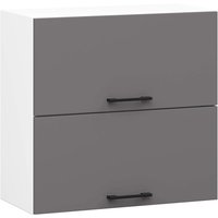 Hängeschrank Küchenschrank AKORD OLIWIA G2 modular W60 Weiß 60 cm 2 Türen 2 Ebenen Front Graphitegrau B60 x H58 x T30 cm von AKORD