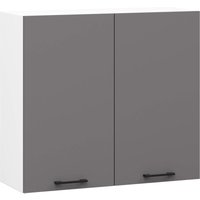 Hängeschrank Küchenschrank Akord oliwia modular W80 Weiß 80 cm 2 Türen 2 Ebenen Front Graphitgrau B80 x H72 x T30 cm von AKORD