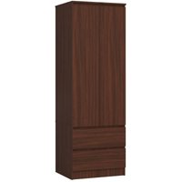 Kleiderschrank Star s | Zweitürig s 60 cm | 2 Schubladen mit Regalen und Einer Kleiderstange | für Kleiderschränke Schlafzimmer | Laminierte Platte von AKORD