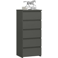 Kommode AKORD CL5 Graphitgrau 40 cm 5 Schubladen B40 x H92 x T35 cm von AKORD