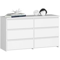 Kommode Akord CL100 Weiß 100 cm 6 Schubladen Front Beton B100 x H57 x T35 cm von AKORD