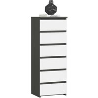 Kommode Akord CL6 Graphitgrau 40 cm 6 Schubladen Front Weiß B40 x H109 x T35 cm Kommode Akord CL6 Graphitgrau 40 cm 6 Schubladen Front Weiß B40 x H109 x T35 cm von AKORD