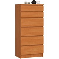 Akord - Kommode K60 Erle 60 cm 6 Schubladen B60 x H130 x T40 cm von AKORD