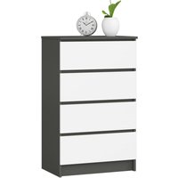 Kommode Akord K60 Graphitgrau 60 cm 4 Schubladen Front Weiß B60 x H99 x T40 cm Kommode Akord K60 Graphitgrau 60 cm 4 Schubladen Front Weiß B60 x H99 x T40 cm von AKORD
