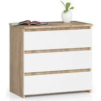 Kommode CL-3 mit 3 Schubladen | für das Wohnzimmer Schlafzimmer Schrank Büro Arbeitszimmer | Modernes Funktionales Design | B60 x H57 x T35 cm, von AKORD