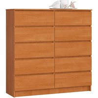 Kommode K-120 mit 10 (2 x 5) Schubladen | für das Wohnzimmer Schlafzimmer Schrank Büro Arbeitszimmer | Modernes Funktionales Design | B120 x H121 x von AKORD