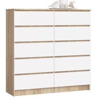 Kommode K-120 mit 10 (2 x 5) Schubladen | für das Wohnzimmer Schlafzimmer Schrank Büro Arbeitszimmer | Modernes Funktionales Design | B120 x H121 x von AKORD