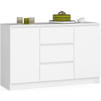 Kommode K016 120 cm | 3 Schubladen 2 Türen | zum Wohnzimmer Schlafzimmer Arbeitszimmer | Modernes funktionales Design | laminierte Platte 16 mm | von AKORD