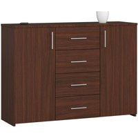 Kommode Akord K45 Wenge 110 cm 2 Türen 4 Schubladen 4 Ebenen B110 x H80 x T35 cm von AKORD
