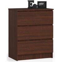 Kommode K60 mit 3 Schubladen | für das Wohnzimmer Schlafzimmer Schrank Büro Arbeitszimmer | Modernes Funktionales Design | B60 x H77 x T40 cm, von AKORD