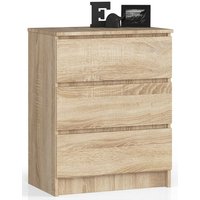 Kommode akord K60 Sonoma-Eiche 60 cm 3 Schubladen B60 x H77 x T40 cm Kommode akord K60 Sonoma-Eiche 60 cm 3 Schubladen B60 x H77 x T40 cm von ABAMIHOME
