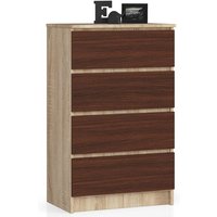 Kommode akord K60 Sonoma-Eiche 60 cm 4 Schubladen Front Wenge B60 x H99 x T40 cm Kommode akord K60 Sonoma-Eiche 60 cm 4 Schubladen Front Wenge B60 x H99 x T40 cm von ABAMIHOME