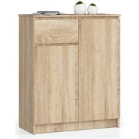 Kommode Akord K80 Sonoma-Eiche 80 cm 2 Türen Schublade 4 Ebenen B80 x H99 x T40 cm von AKORD