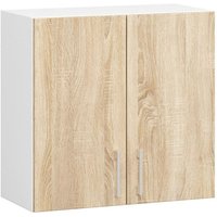 Küchenschrank, Küchenschrank, an der Wand hängen, 60 cm, w60, modulare Lima, Weiß / Eiche Sonoma 2 Regale 2 Türen1 von AKORD