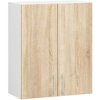 Küchenschrank, Küchenschrank, an der Wand hängen, 60 cm, w60, modulare Lima, Weiß / Eiche Sonoma 2 Regale 2 Türen1 von AKORD