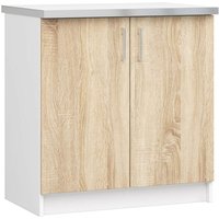 Küchenschrank Akord lima modular S80 Unterschrank mit Arbeitsplatte Weiß 80 cm 2 Türen 2 Ebenen Front Sonoma-Eiche B80 x H82 x T44,5 cm von AKORD