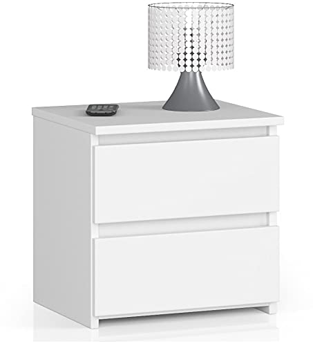 AKORD | Kommode Set 2 Schubladen Sideboard Mehrzweckschrank Schrank | Schreibtisch | ecktisch | Eck Schreibtisch für Home Office | Einfache Montage | 40x40x35 | Weiß von AKORD