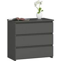 Akord - Nachttisch CL3 in der Farbe Graphitgrau mit 3 Schubladen B60 x H57 x T35 cm von AKORD