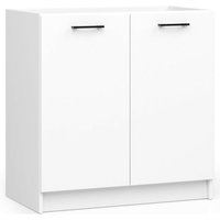 Niedriger Küchenschrank, Küchenschrank, für Waschbecken, 80 cm, S80, modularer weiß / weißer Lima 1 Regale 2 Türen1 von AKORD