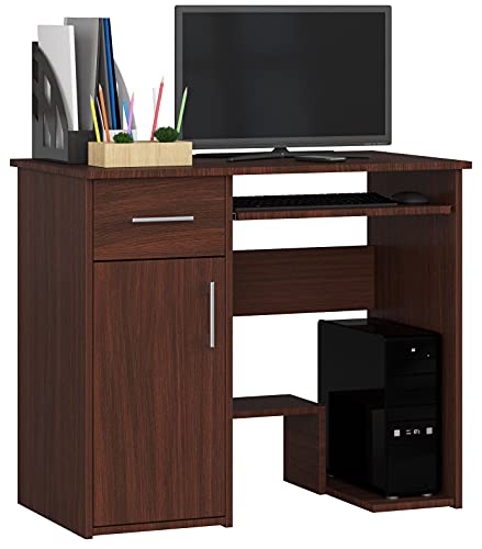 AKORD Schreibtisch Jay 90 cm | mit 1 Tür und 1 Schublade | PC-Schreibtisch | Office Desk | Computertisch | Bürotisch | B90 x H74 x T50 cm | Gewicht 30,45 kg | Wenge AKORD Schreibtisch Jay 90 cm | mit 1 Tür und 1 Schublade | PC-Schreibtisch | Office Desk | Computertisch | Bürotisch | B90 x H74 x T50 cm | Gewicht 30,45 kg | Wenge von AKORD