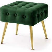 Polsterhocker aus Samt gesteppt 40 cm QUADRA Flaschengrün Polsterhocker aus Samt gesteppt 40 cm QUADRA Flaschengrün von AKORD