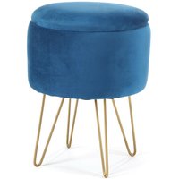 Pouf AKORD LILI aus Samtstoff mit Stauraum in Blau Durchmesser 35 cm Höhe 45 cm Pouf AKORD LILI aus Samtstoff mit Stauraum in Blau Durchmesser 35 cm Höhe 45 cm von AKORD