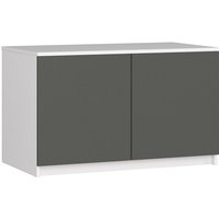 Schrankaufsatz für Kleiderschrank Akord S90 Weiß 90 cm 2 Türen 2 Ebenen Front Graphitgrau B90 x H55 x T51 cm von AKORD