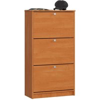 Akord - Schuhschrank in der Farbe Erle mit 3 Schuhkipper B60 x H113 x T28,5 cm Gewicht 30 kg von AKORD