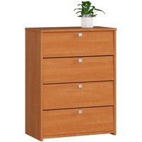 Akord - Schuhschrank in der Farbe Erle mit 4 Schuhkipper B60 x H80 x T33 cm Gewicht 21,2 kg von AKORD