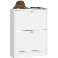 Akord - Schuhschrank in der Farbe Weiß mit 2 Schuhkipper B60 x H80 x T20 cm Gewicht 16,9 kg Akord - Schuhschrank in der Farbe Weiß mit 2 Schuhkipper B60 x H80 x T20 cm Gewicht 16,9 kg von AKORD