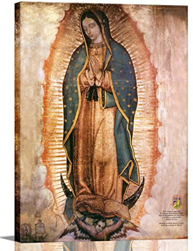 Mexiko Unsere Frau von Guadalupe Portrait Leinwand Wandkunst Dekor Religiöse katholische Poster Drucke Bild für Altar Wohnzimmer Schlafzimmer Dekoration Lamina enmarcada de Nuestra Señora de Guadalupe von AKOTAC