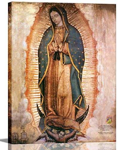 Our Lady of Guadalupe Portrait Leinwand Wandkunst Dekor Religiöse katholische Poster Drucke Bild für Altar Wohnzimmer Schlafzimmer Dekoration Lamina enmarcada de Nuestra Señora de Guadalupe von AKOTAC