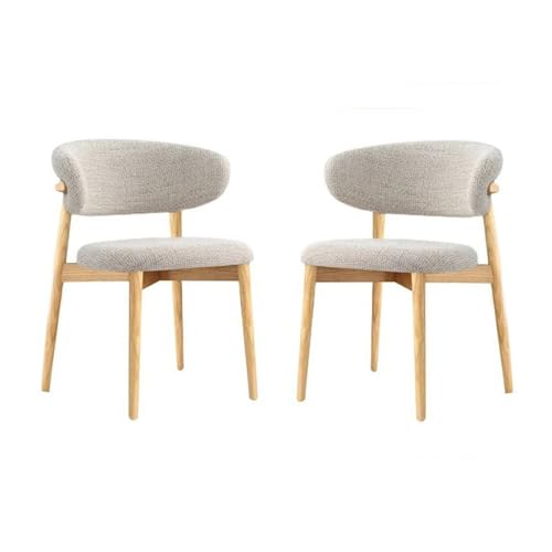 2er-Set moderne Esszimmerstühle mit Holzbeinen, Stühle mit gepolsterter Rückenlehne, einfache Montage, ideal für Küche, Wohnzimmer und Esszimmer F von AKPHBKFG